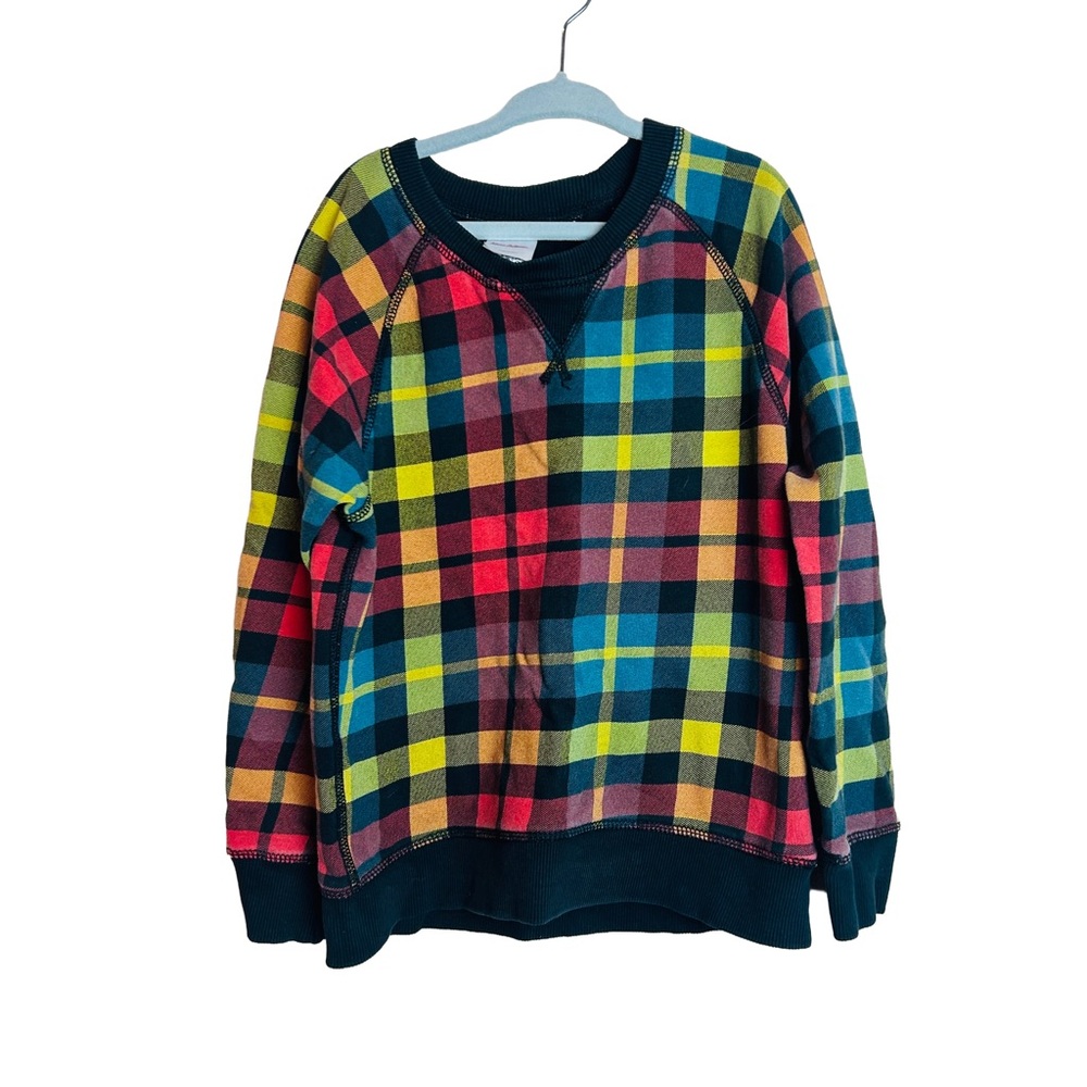 Hanna Andersson Multicolor Plaid Kids Sweatshirt Size 120